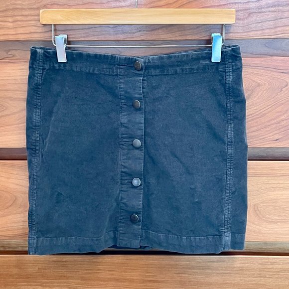 Toad & Co Corduroy Black Skirt Sz 2 - Picture 3 of 7